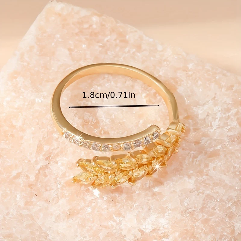 Bague ouverte élégante en cuivre ornée de zirconias – Image 5