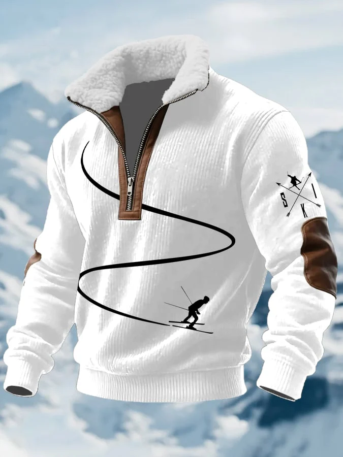 MAISON CLÉMENT PARIS™ | PULL HOMME COL ZIPPÉ SKI DOUBLÉ SHERPA – Image 2