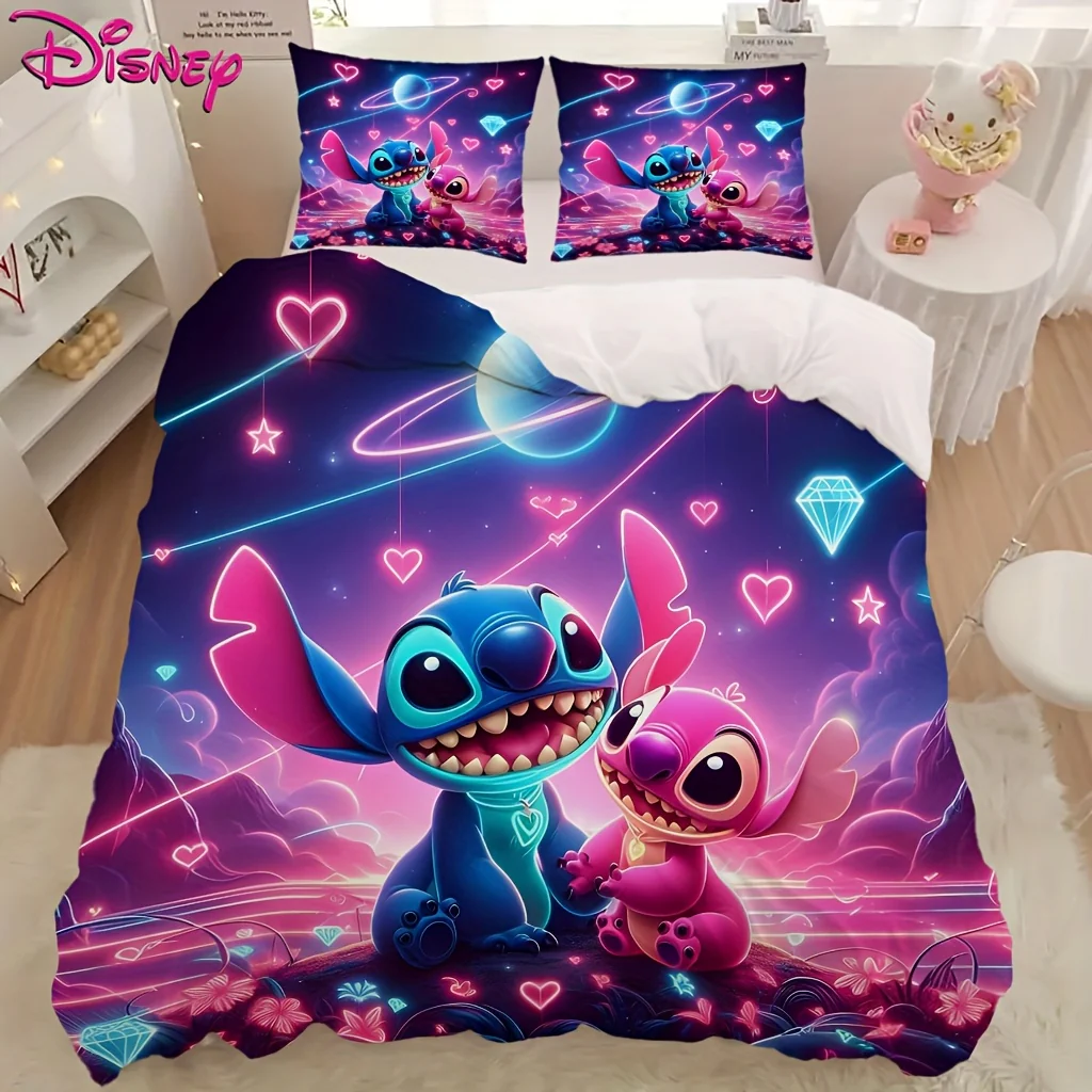 Parure de lit 3 pièces Stitch, motif personnage de dessin animé – Image 2