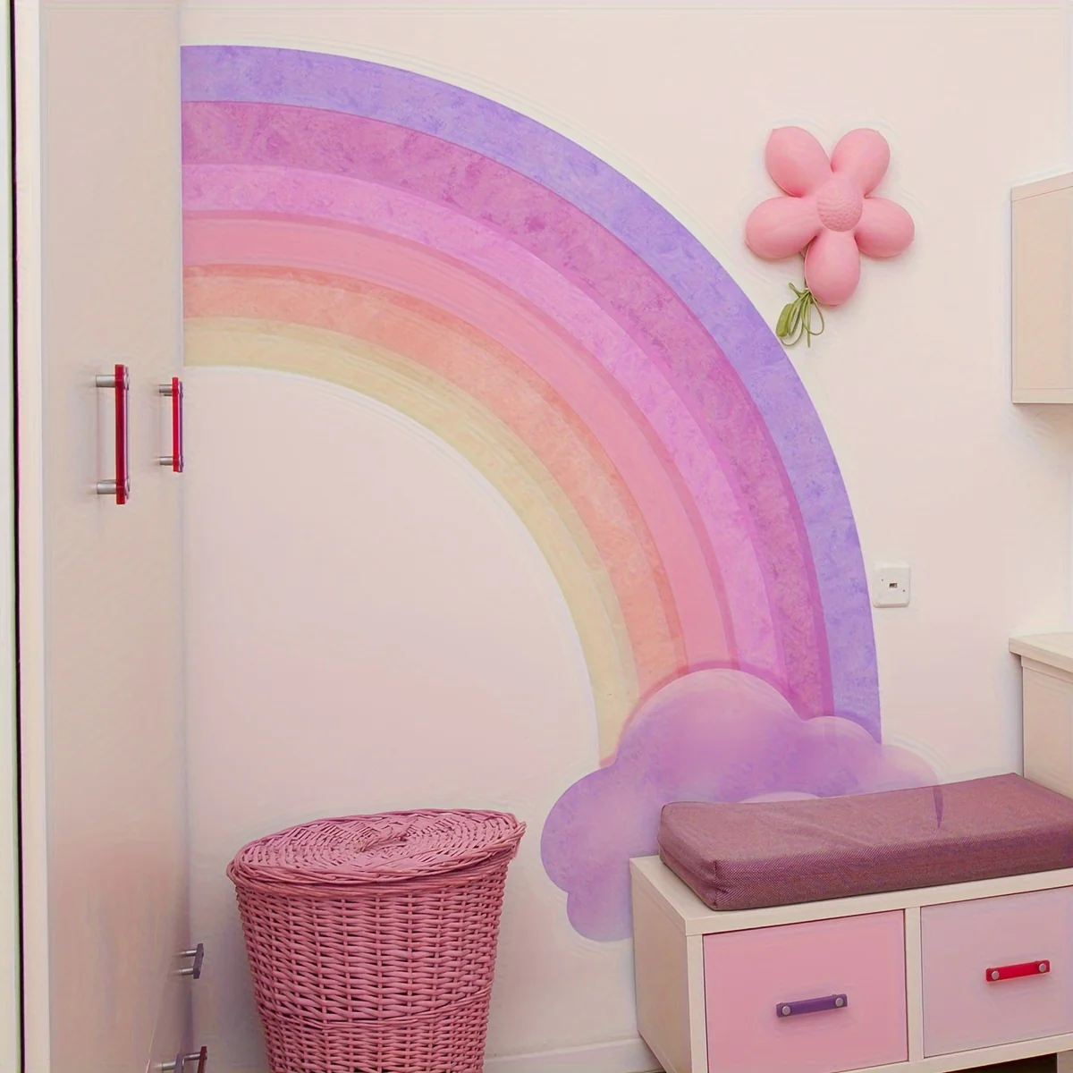 Grands stickers muraux arc-en-ciel dégradés rose et violet : 4 feuilles – Image 4