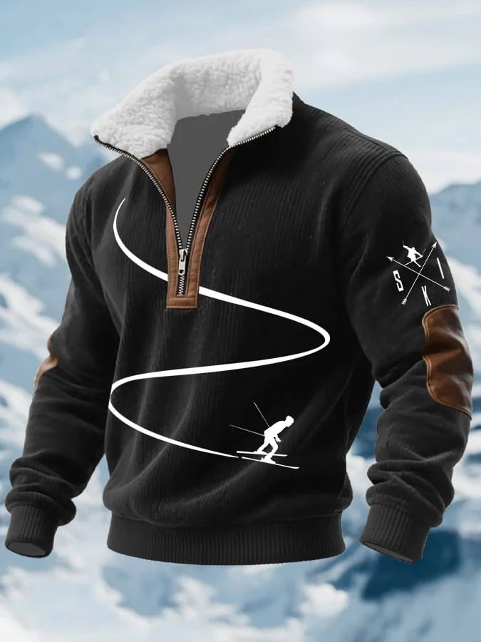 MAISON CLÉMENT PARIS™ | PULL HOMME COL ZIPPÉ SKI DOUBLÉ SHERPA – Image 6