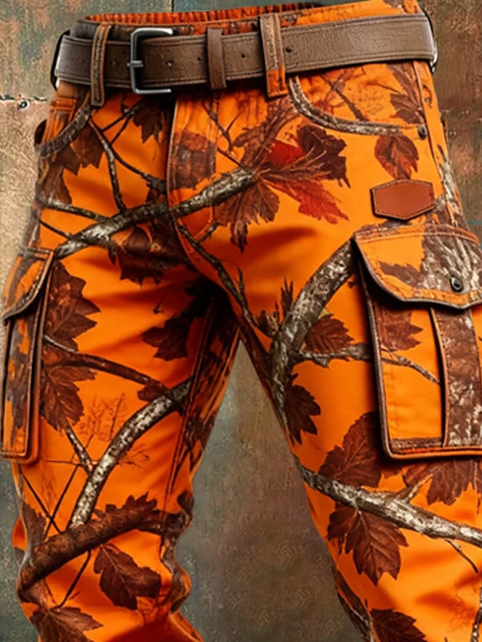 MAISON CLÉMENT PARIS™ | PANTALON CARGO CAMOUFLAGE ORANGE HOMME – Image 5