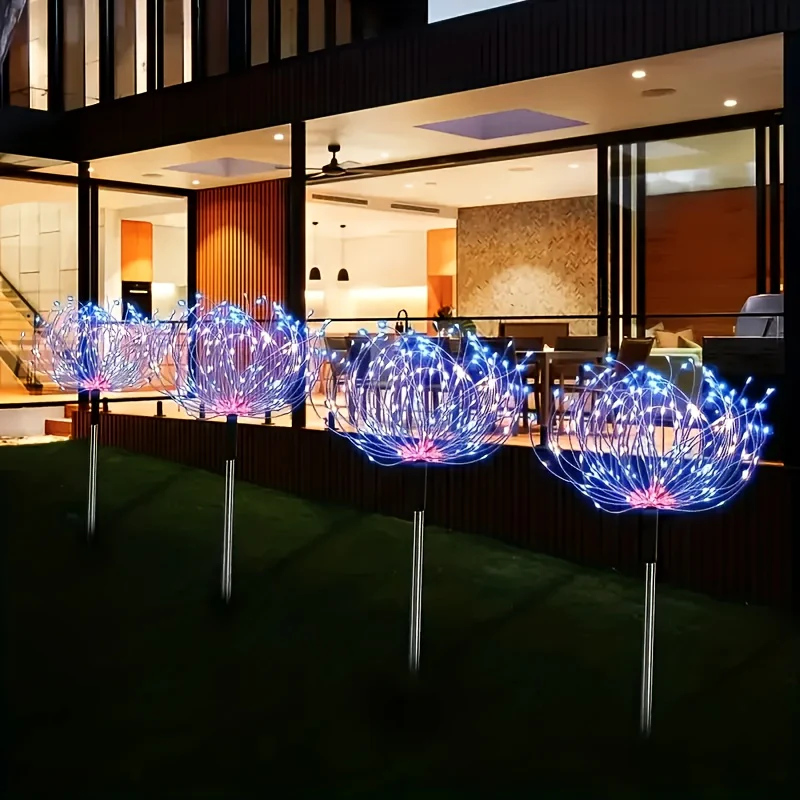 Lot de 4 lampes solaires d'extérieur pour jardin (240 LED), version améliorée – Image 6