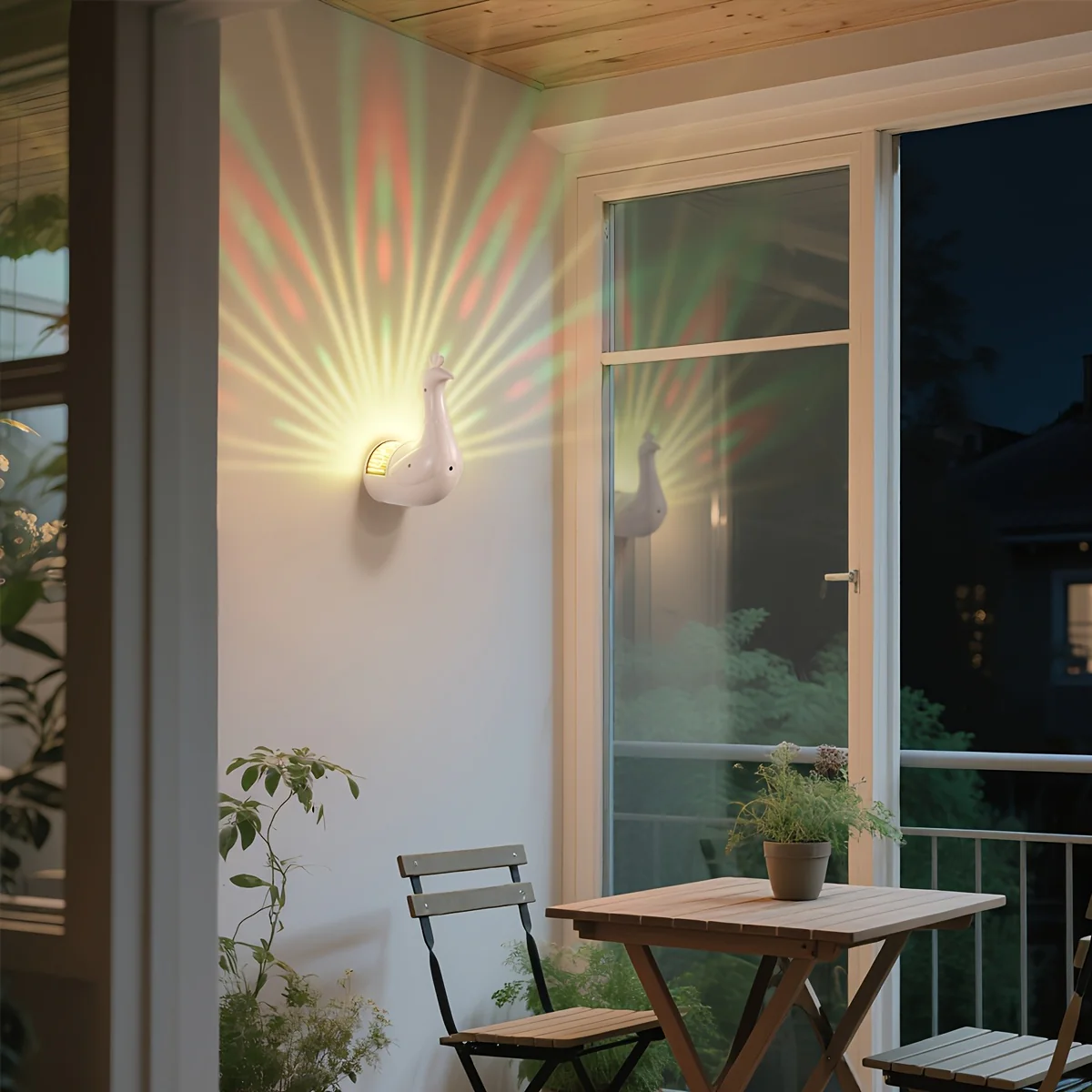 Applique murale Paon en plastique 3D indépendante, 16 couleurs réglables pour différentes pièces - Éclairage sur le thème des animaux avec commande tactile et télécommande, batterie rechargeable – Image 2