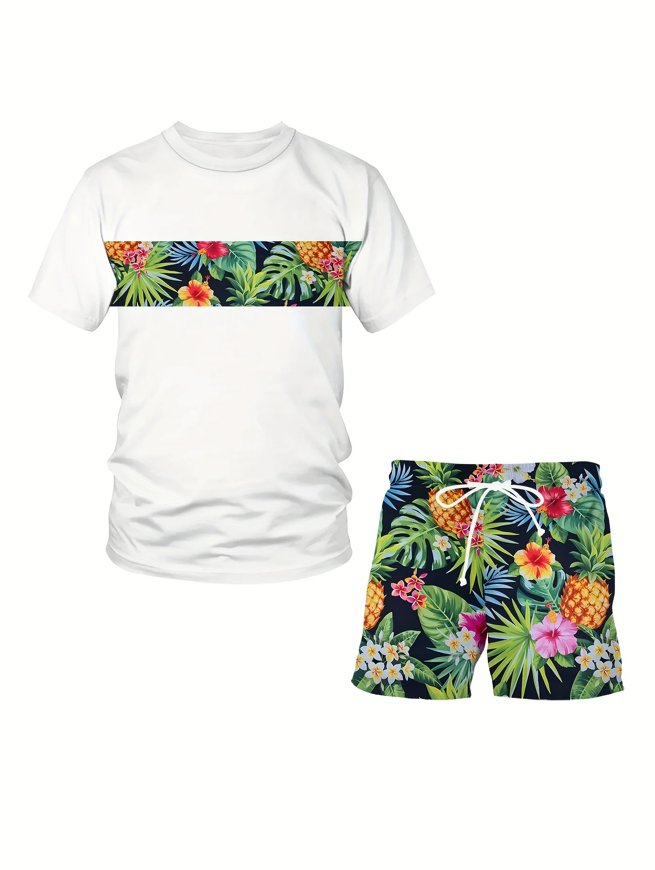 Ensemble t-shirt et short de sport décontractés grande taille pour homme – Image 4