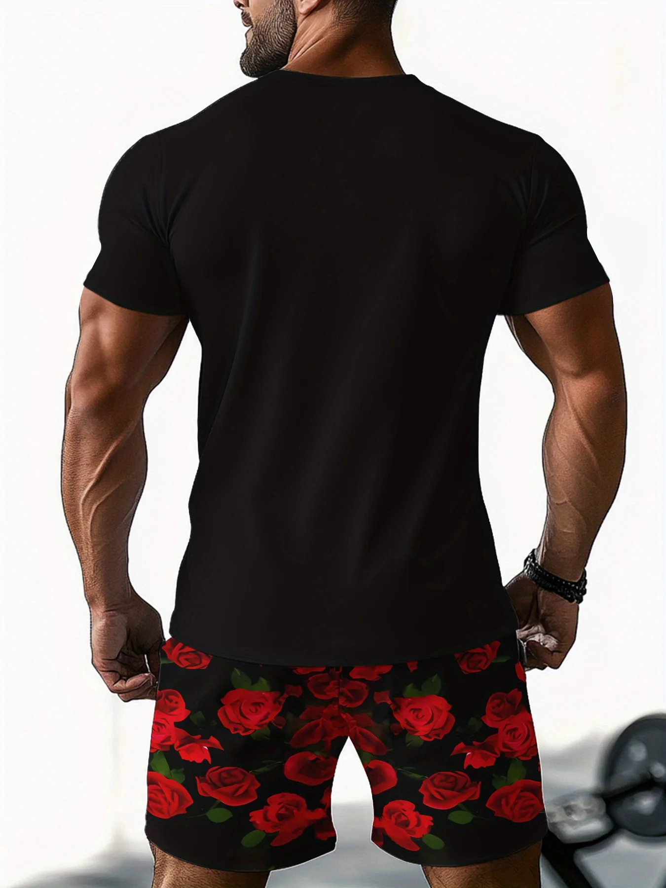 Ensemble t-shirt et short d'été imprimés en 3D pour hommes – Image 7