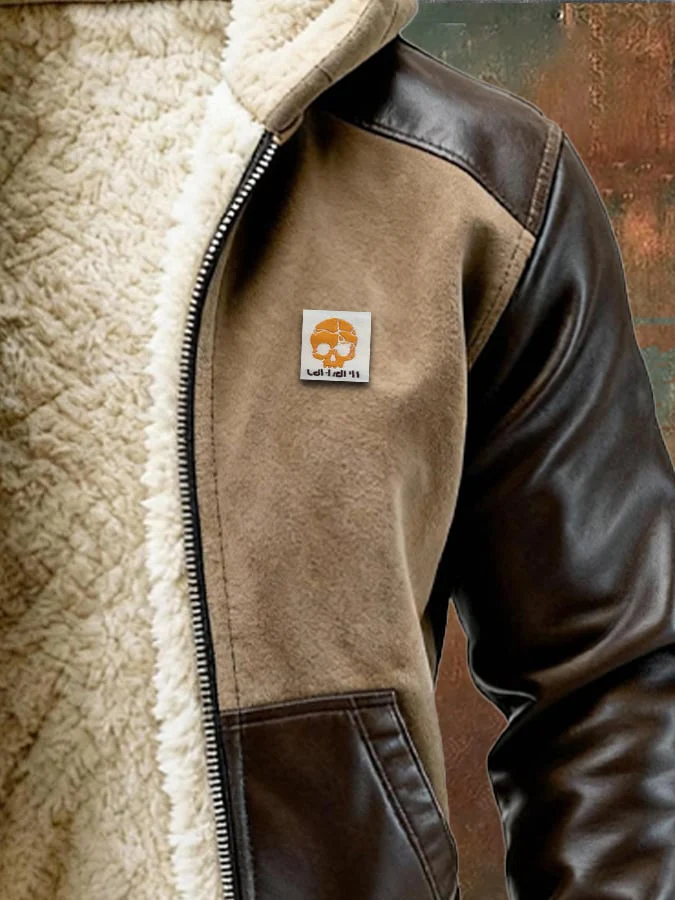 MAISON CLÉMENT PARIS™ | VESTE HIVER EN CUIR & SUEDE À DOUBLURE SHERPA – Image 4