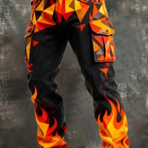 MAISON CLÉMENT PARIS™ | PANTALON CARGO FLAMME GÉOMÉTRIQUE