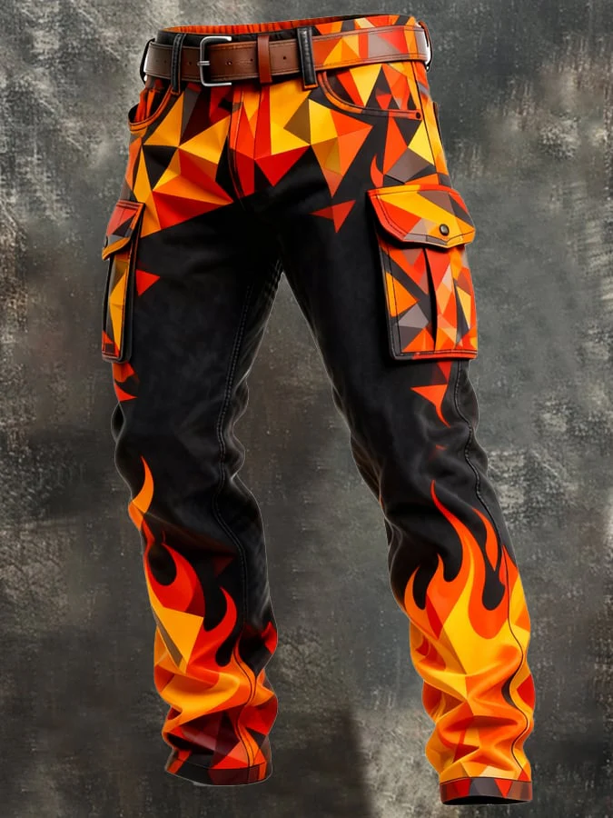 MAISON CLÉMENT PARIS™ | PANTALON CARGO FLAMME GÉOMÉTRIQUE – Image 2