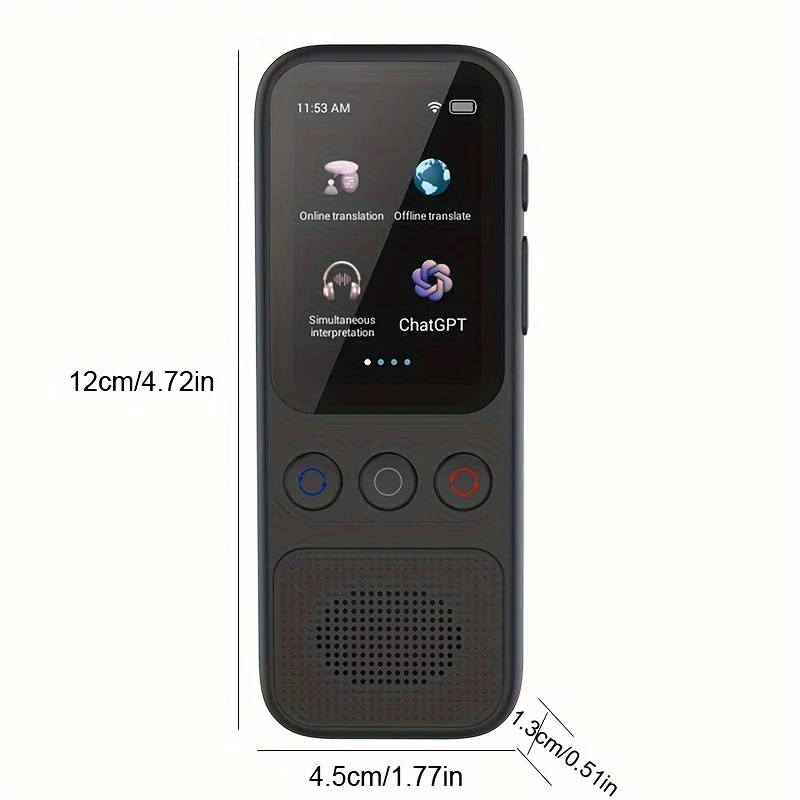 Traducteur vocal bidirectionnel en temps réel, compatible avec 138 langues, précis hors ligne et avec enregistrement, doté d'un écran tactile HD de 5,08 cm, idéal pour les voyages, les affaires et les études. – Image 6