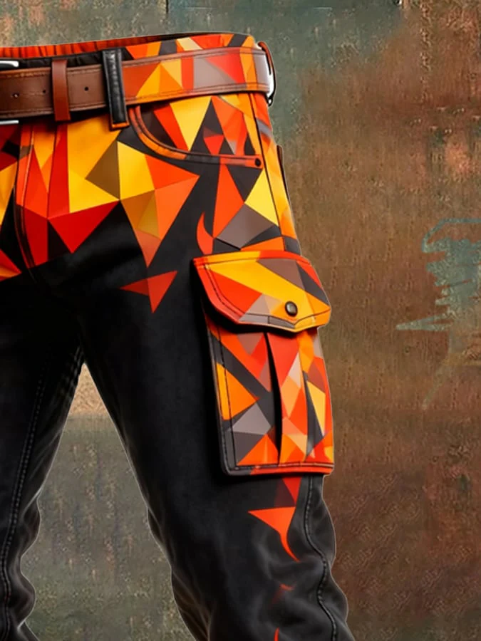 MAISON CLÉMENT PARIS™ | PANTALON CARGO FLAMME GÉOMÉTRIQUE – Image 5