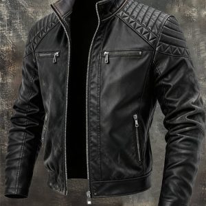 MAISON CLÉMENT PARIS™ | BLOUSON EN CUIR HOMME STYLE BIKER ZIPPÉ