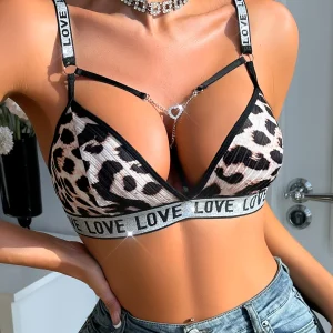 Soutien-gorge sexy imprimé léopard pour femme