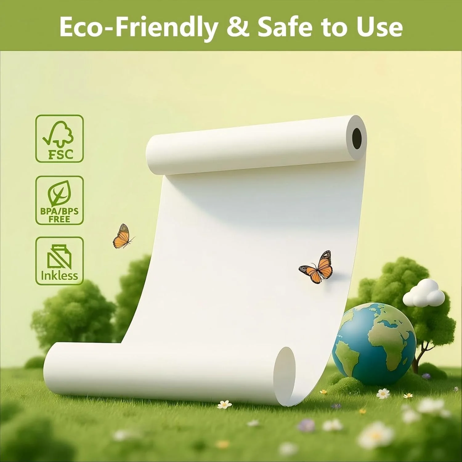 5 Rouleaux Papier Thermique A4, Papier Imprimante Thermique – Image 3