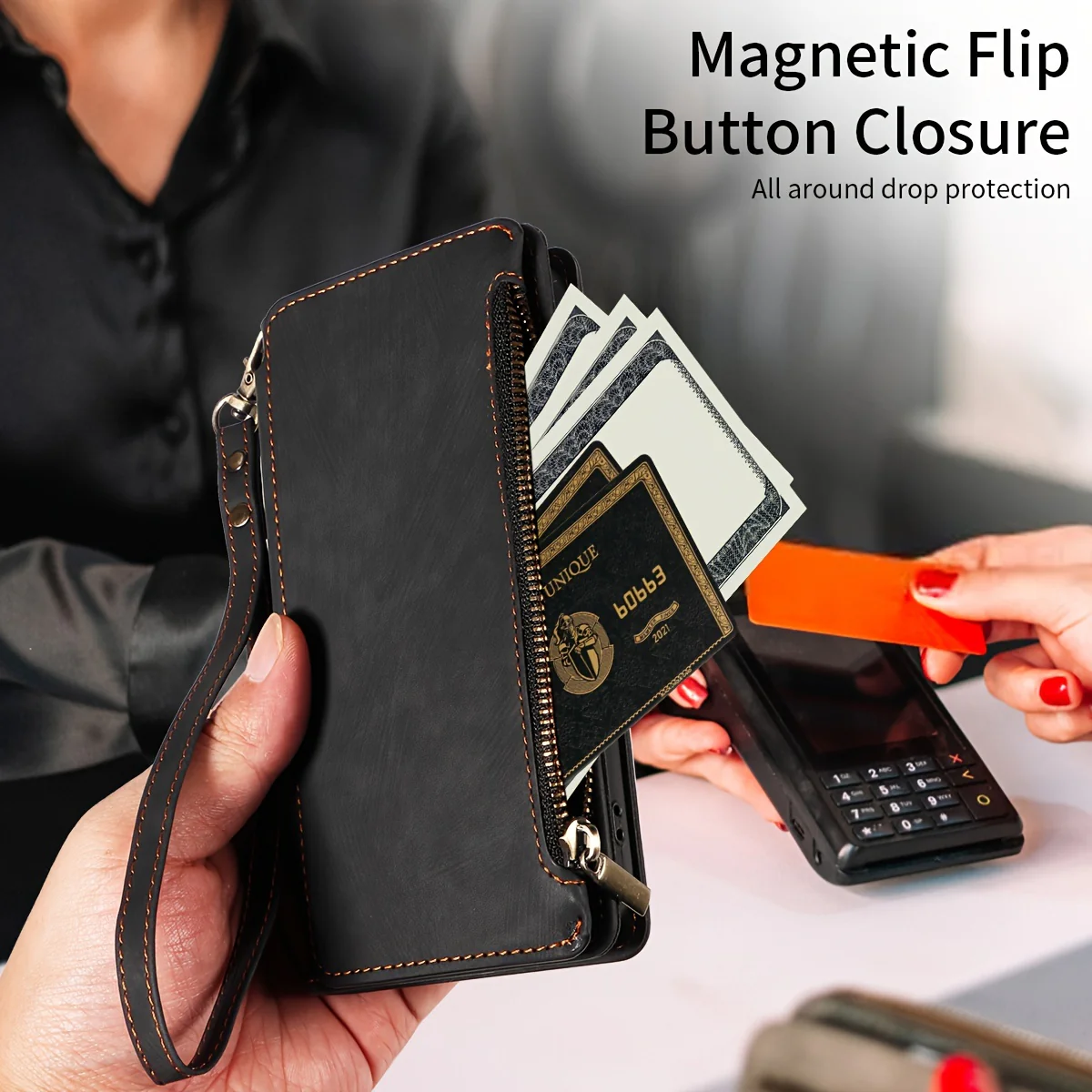 Étui portefeuille rétro en similicuir – Image 5