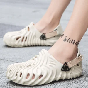 Pantoufles d'été décontractées pour hommes, style « shit feeling », à bout fermé