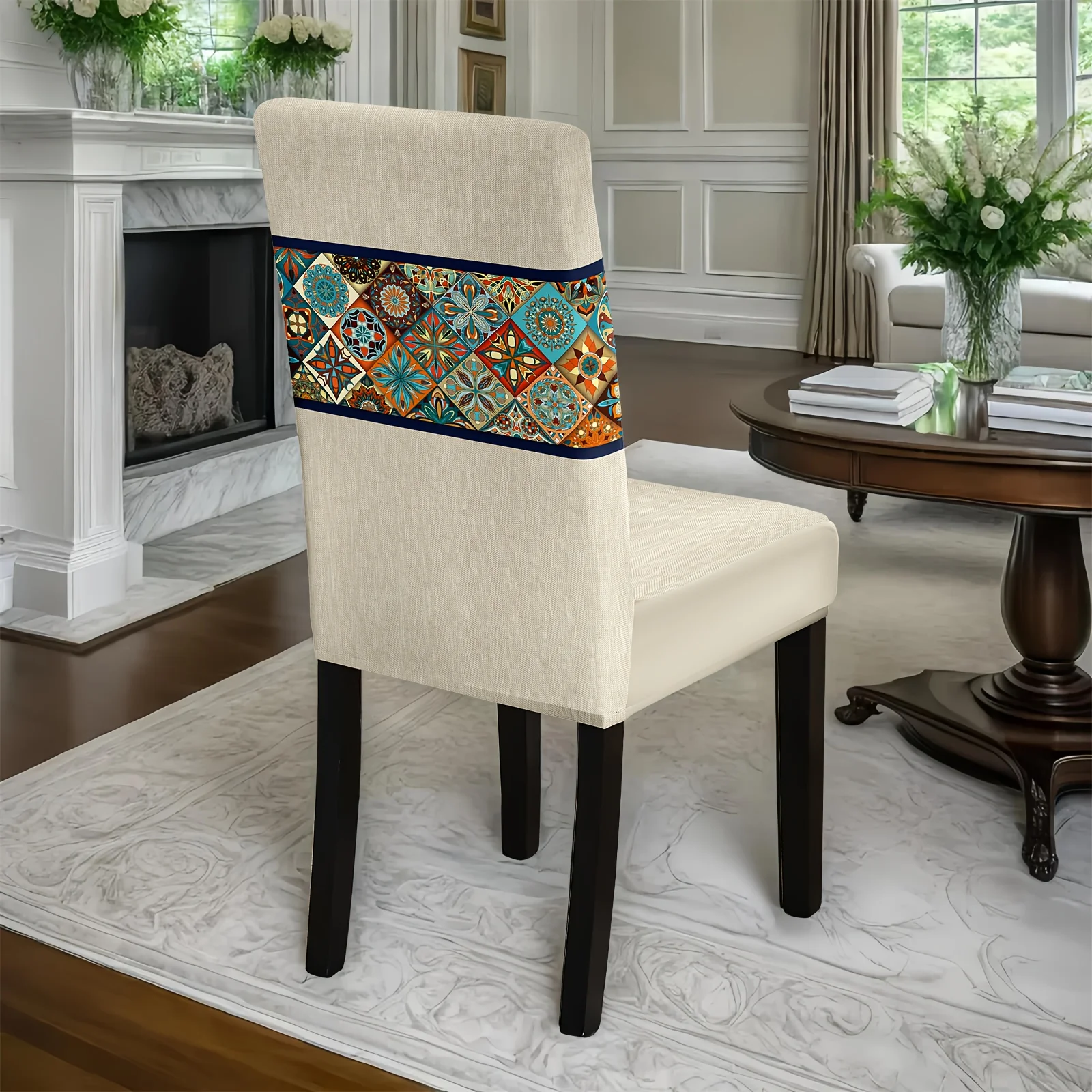 7 pièces Superbe ensemble de nappe rectangulaire + housse de chaise – Image 4