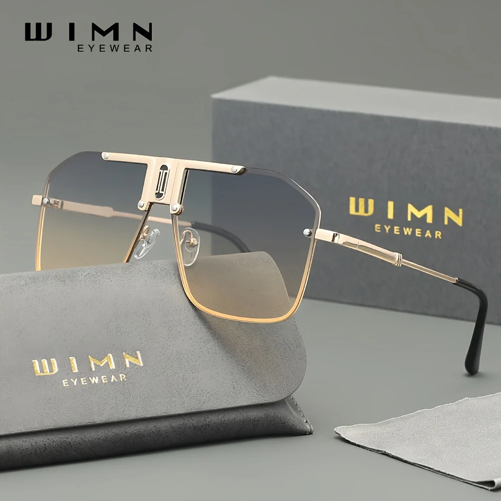 Lunettes de luxe WIMN à monture métallique dégradée sans cadre – Image 5