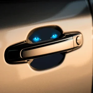 Lot de 4 autocollants de protection anti-rayures à motif œil bleu lumineux