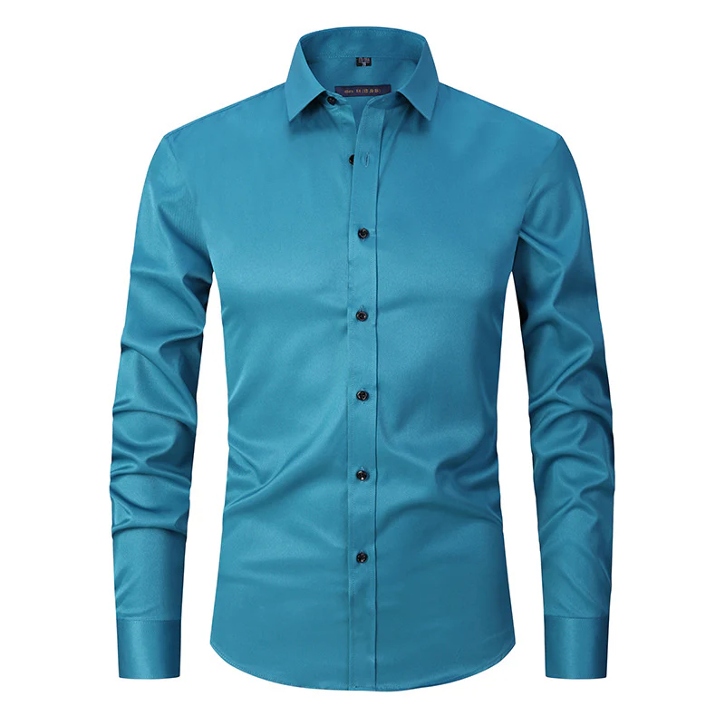 Chemise stretch homme à manches longues, coupe ajustée, sans repassage – Image 9