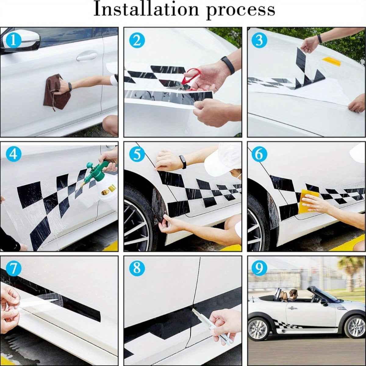 Paire de bandes latérales holographiques de 196,09 cm « Voiture de course » – Image 4