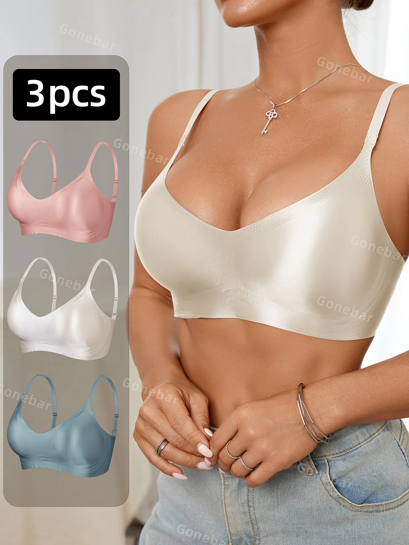 Soutien-gorge sans coutures pour femme (lot de 3) – Image 2