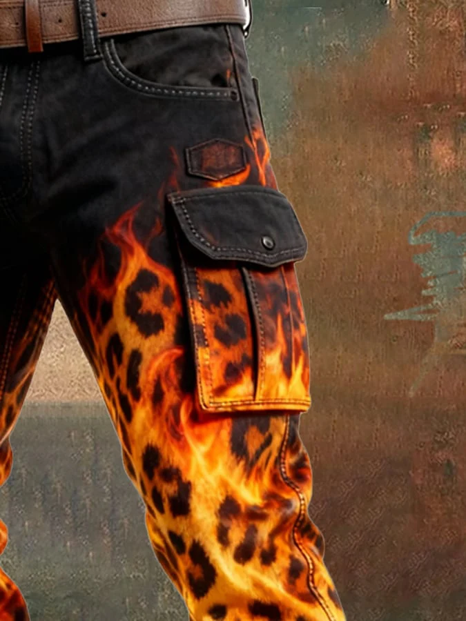 MAISON CLÉMENT PARIS™ | PANTALON CARGO IMPRIMÉ FLAMME – Image 4
