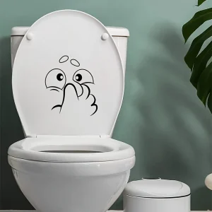 1 autocollant pour abattant de toilettes, motif humoristique