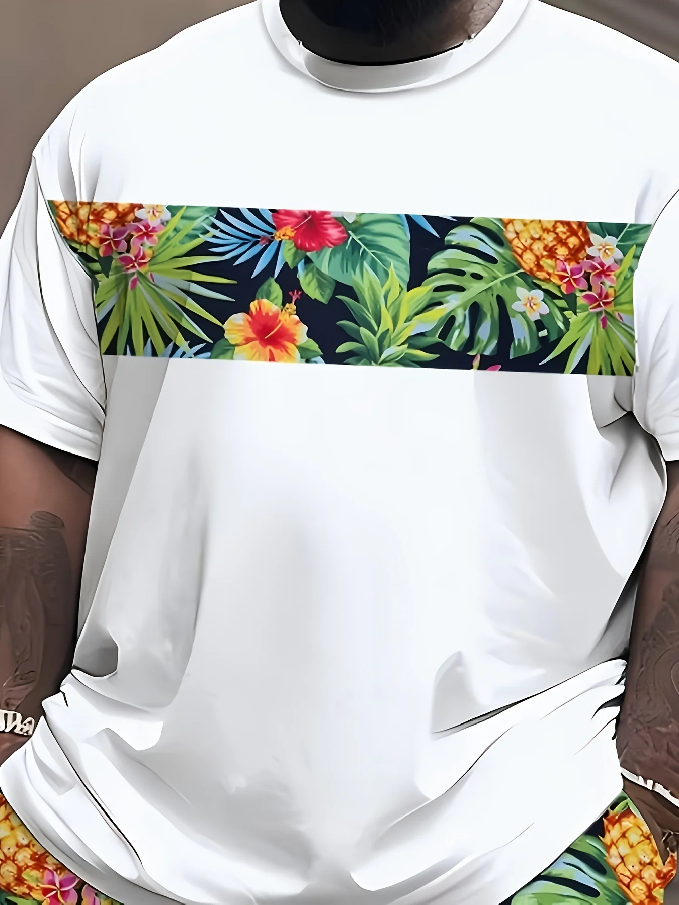 Ensemble t-shirt et short de sport décontractés grande taille pour homme – Image 5