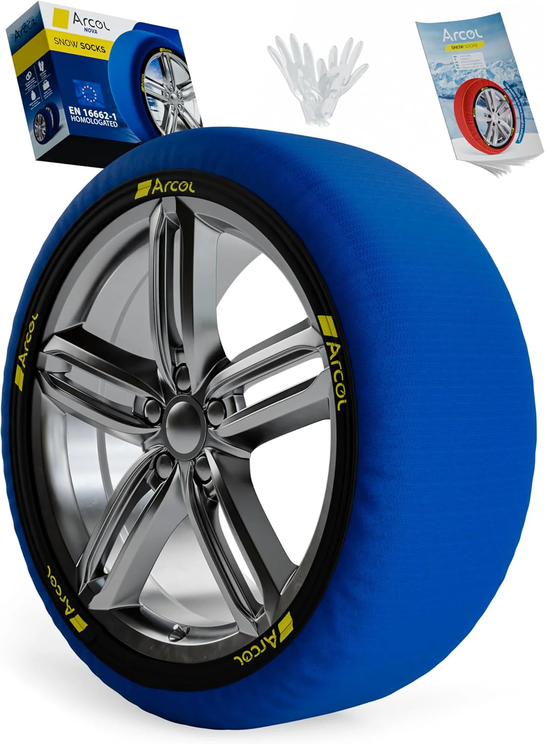 ARCOL Chaussettes à Neige Textile Homologué en 16662-1 - Deux Chaussette Neige pour Auto. – Image 2
