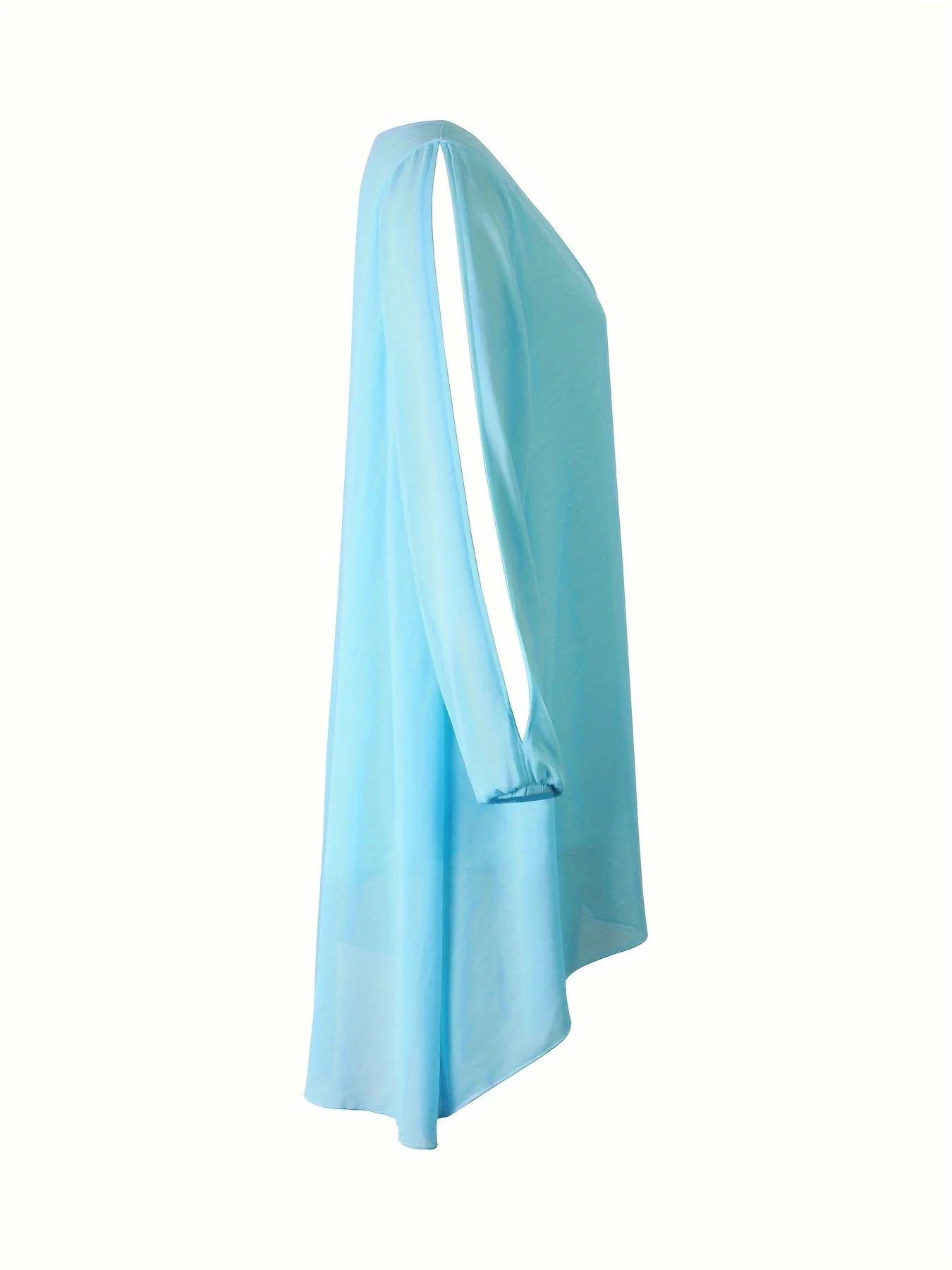 Robe décontractée en mousseline de soie à col en V pour femme – Image 4