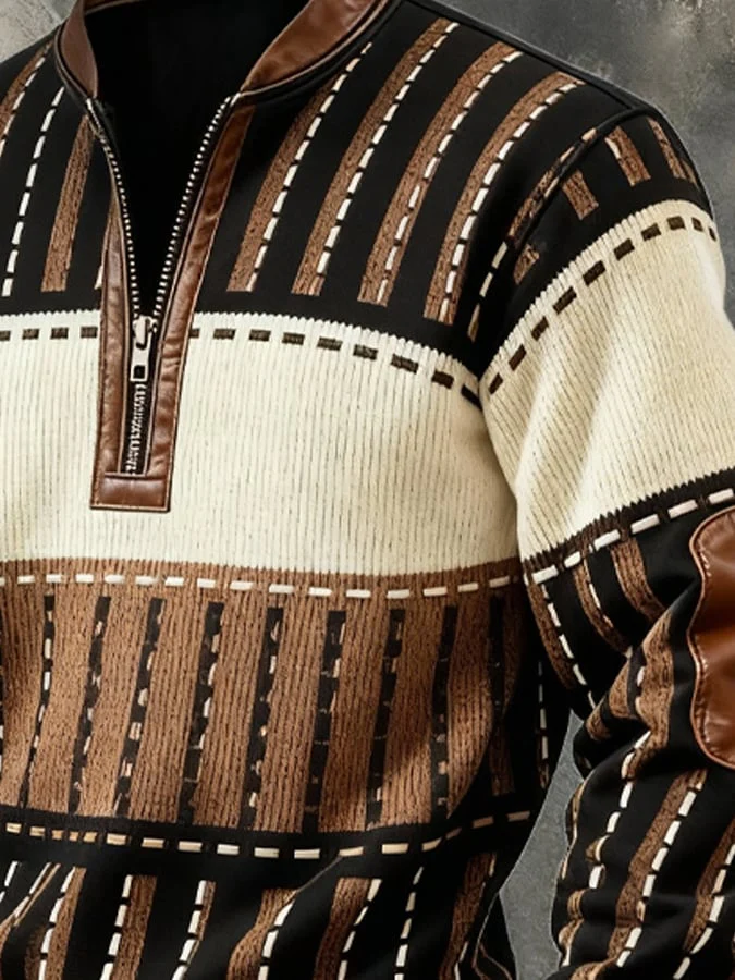 MAISON CLÉMENT PARIS™ | PULL HOMME ZIP VINTAGE MOTIF – Image 3