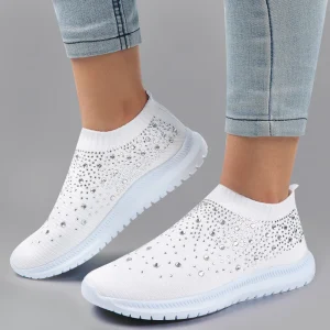Chaussures chaussettes extensibles à strass grandes tailles