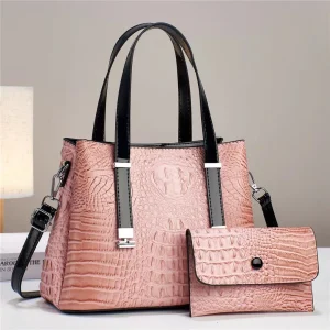 Sacs combinés grande capacité à motif crocodile pour femmes