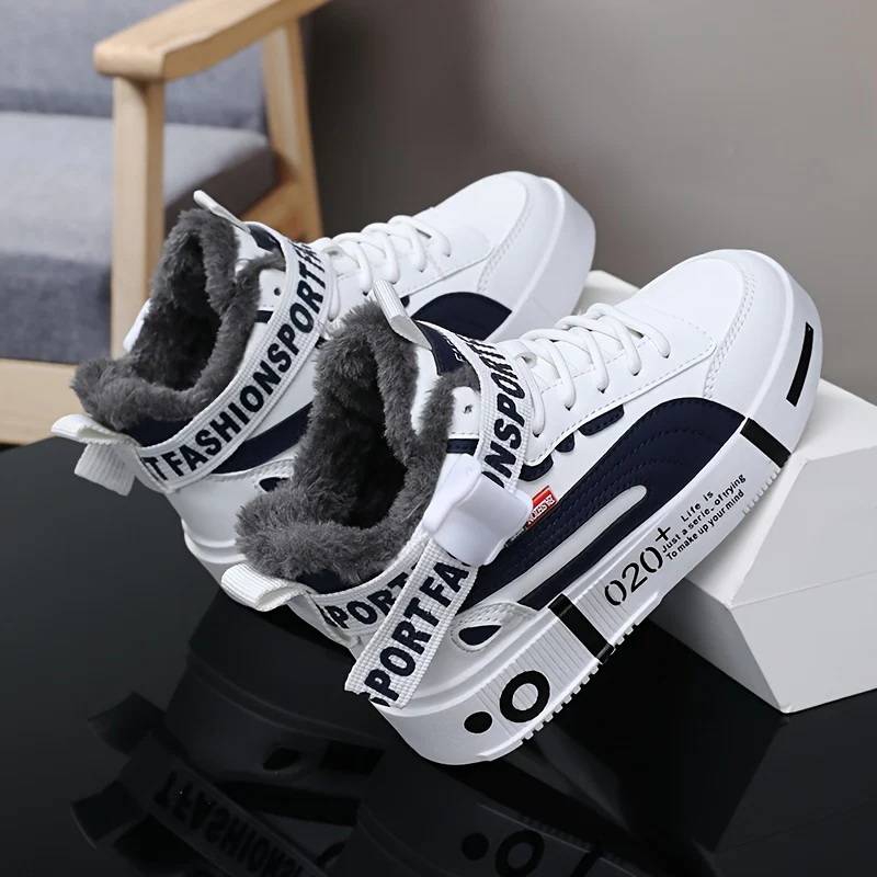 Baskets montantes pour homme en similicuir - Chaussures de sport – Image 4