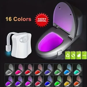 Lampe de toilette à détecteur de mouvement à LED 16 couleurs