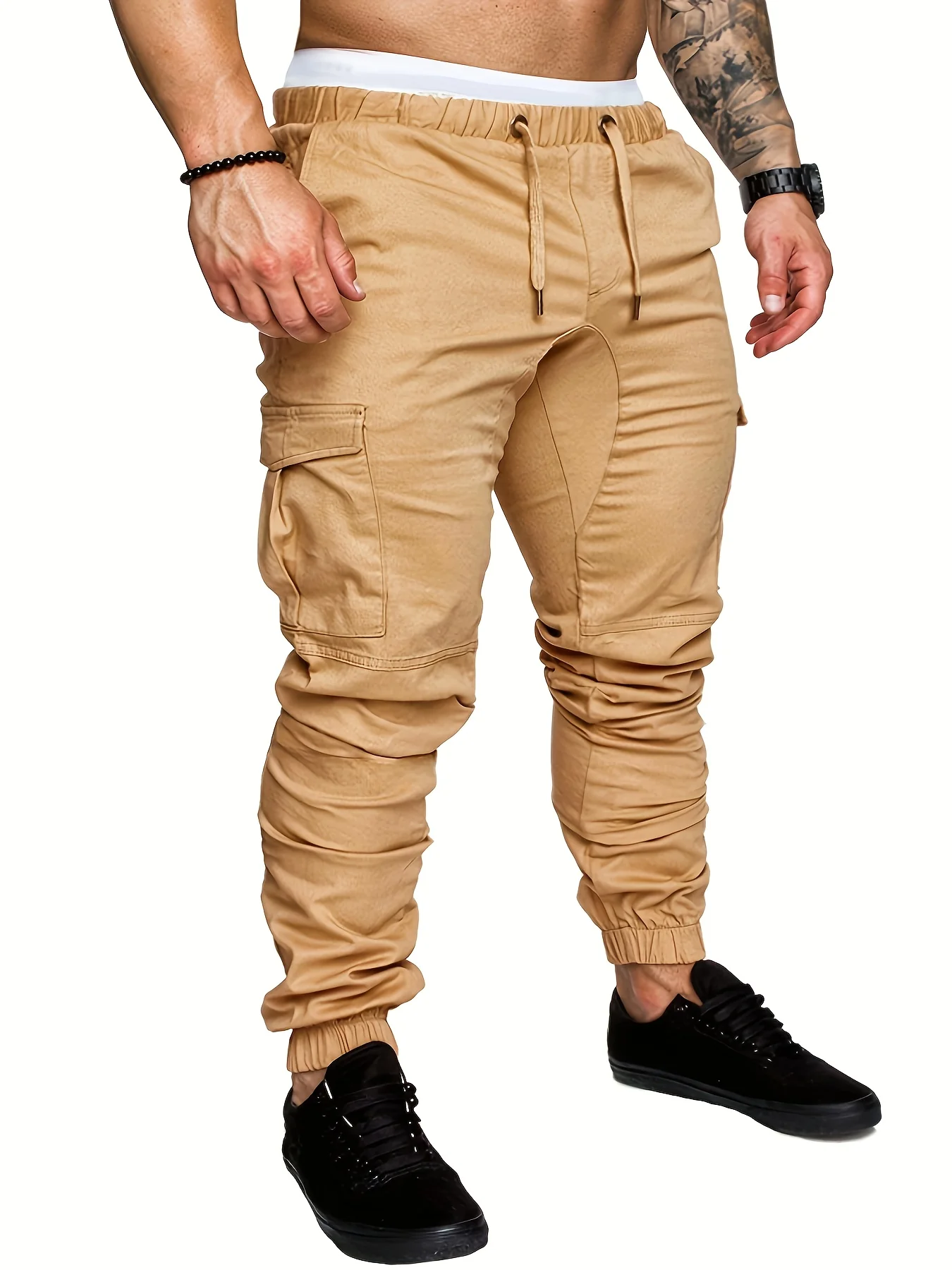 Pantalon cargo robuste pour homme avec design multi-poches, taille réglable – Image 5