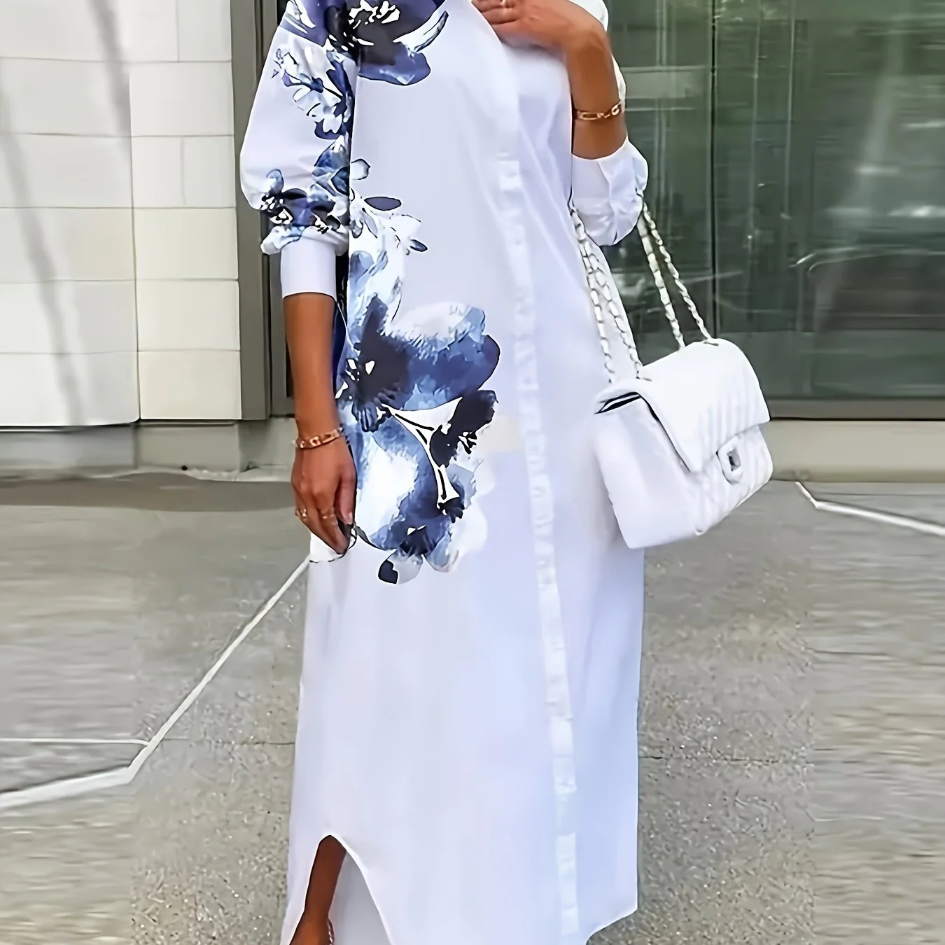 Une robe chemise décontractée à imprimé floral pour femme – Image 5