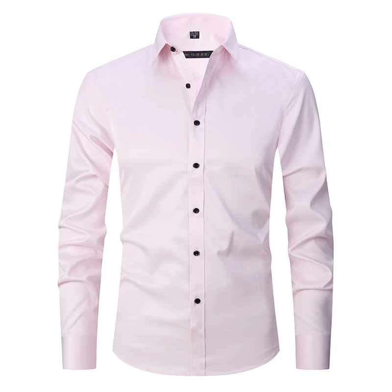 Chemise stretch homme à manches longues, coupe ajustée, sans repassage – Image 4