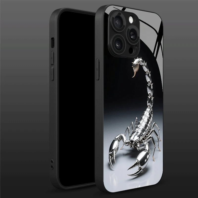 Coque de téléphone en verre noir à motif scorpion mystérieux – Image 8