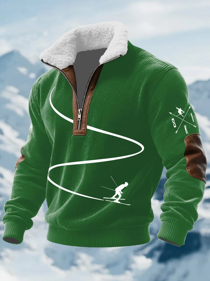 MAISON CLÉMENT PARIS™ | PULL HOMME COL ZIPPÉ SKI DOUBLÉ SHERPA – Image 7