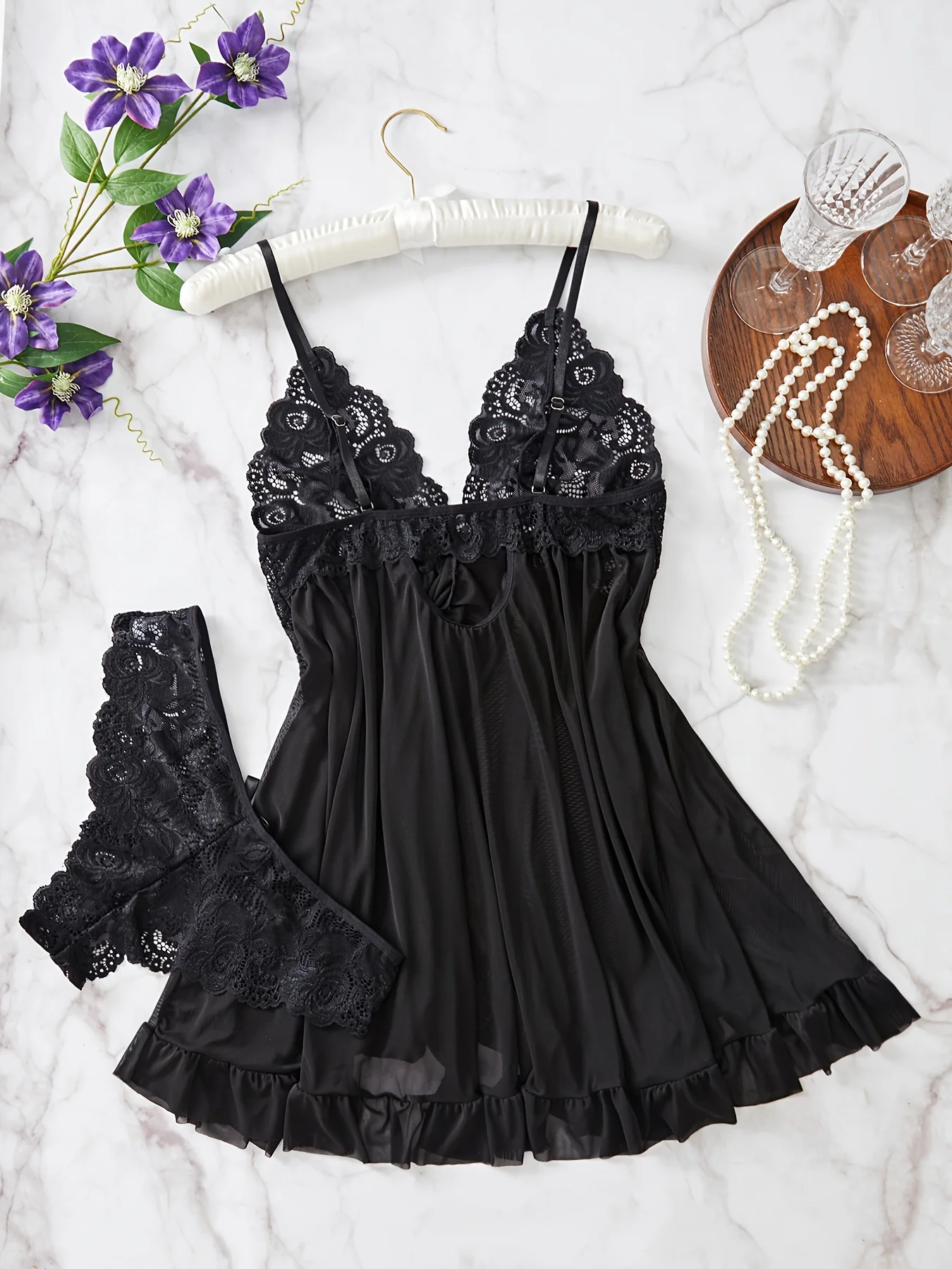 Ensemble de lingerie à volants en dentelle – Image 6