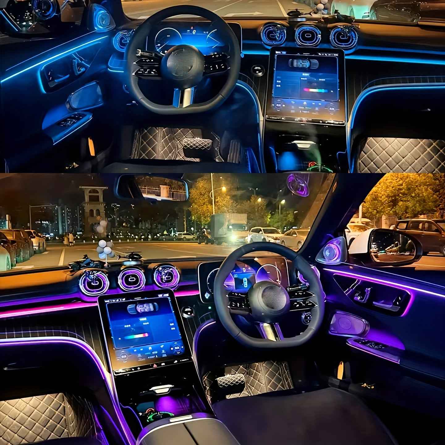 Nouvelles lumières d'ambiance LED RGB 2025 pour voiture avec synchronisation musicale par application – Image 3