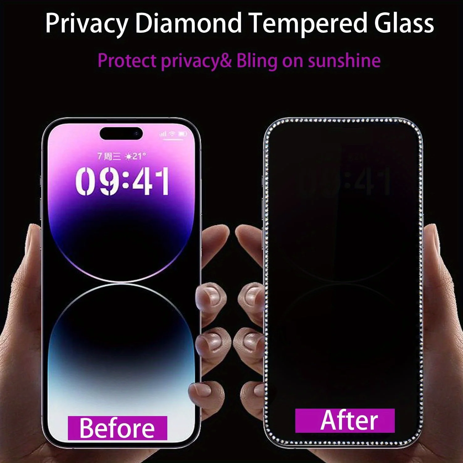 Lot de 2 films de protection d'écran pailletés pour iPhone – Image 6