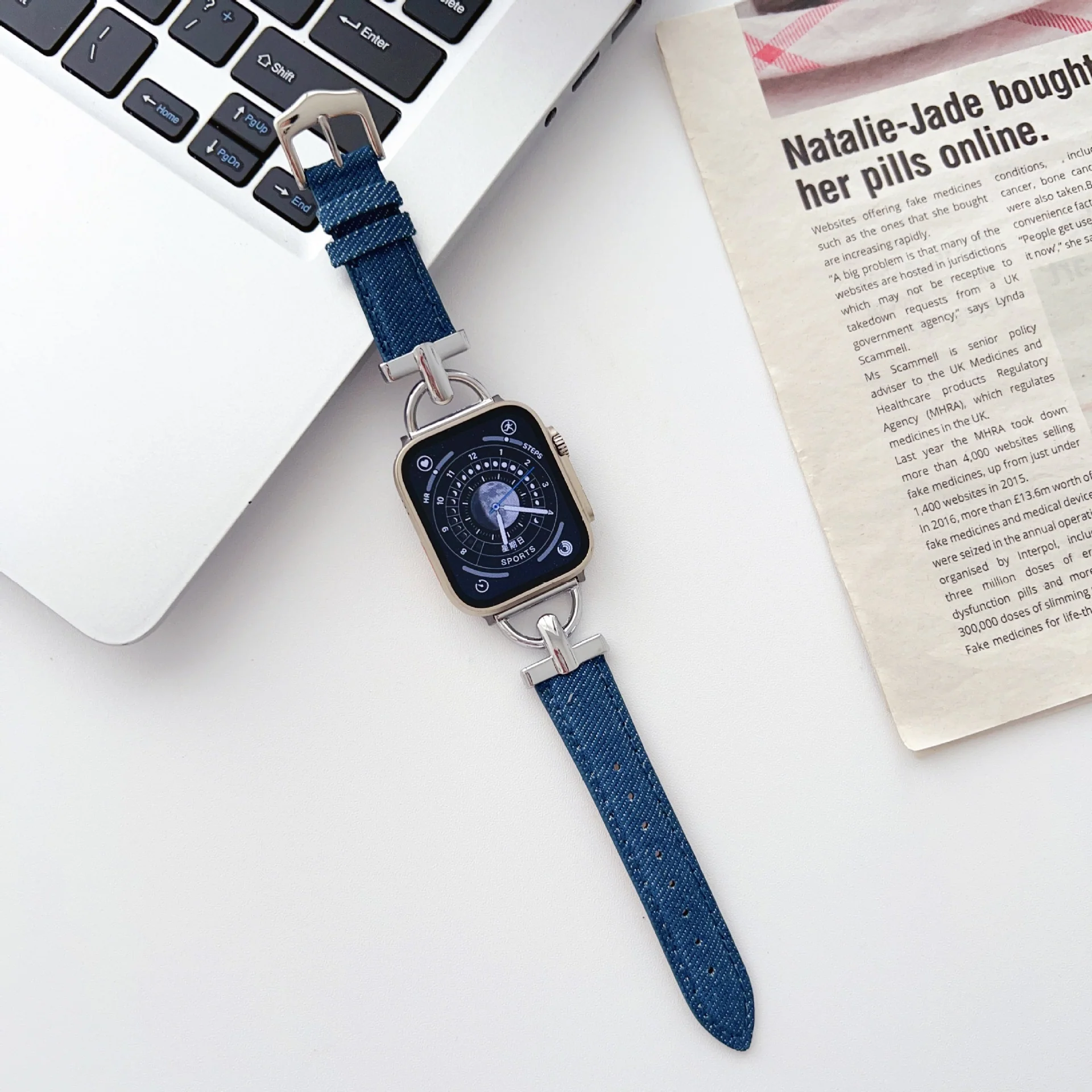 Bracelet : Nouveau bracelet fin en denim en métal – Image 8