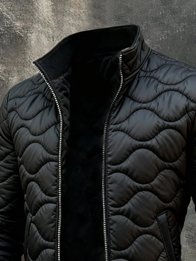 MAISON CLÉMENT PARIS™ | VESTE MATELASSÉE HOMME NOIRE LÉGÈRE ZIPPÉE – Image 3