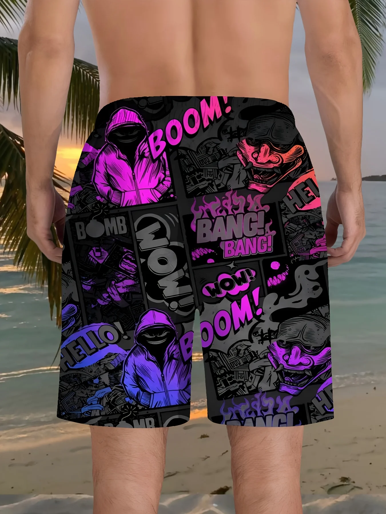 Short de plage imprimé pour homme, style hip-hop, imprimé 3D – Image 8
