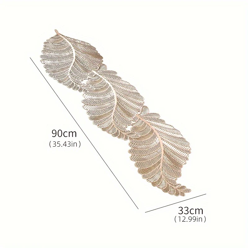 Chemin de table antidérapant en PVC en forme de feuille – Image 4