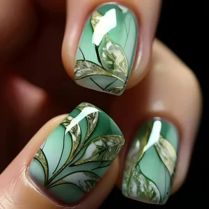 24 faux ongles carrés courts à paillettes