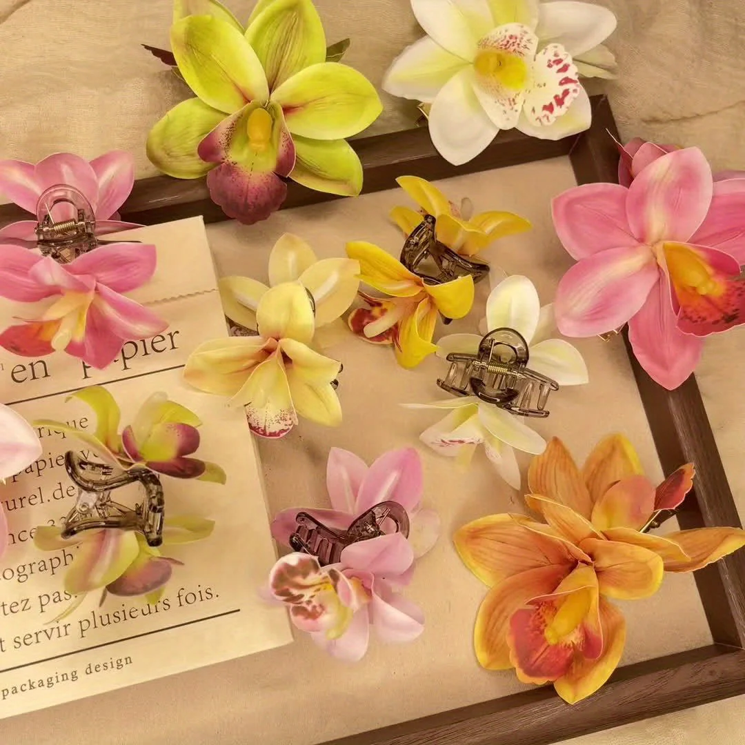 Barrette à cheveux en tissu style bohème avec fleur – Image 7